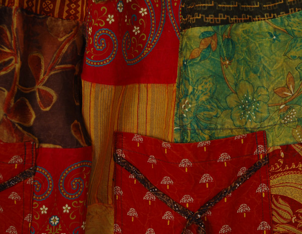 Saffron Hue Patchwork Hippie Harem Pants