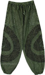 Forest Trance Stonewashed Harem Pants with Elastic Drawstring Waist  [5802]
