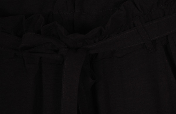 Black Magic Paperbag Waist Straight Leg Pants