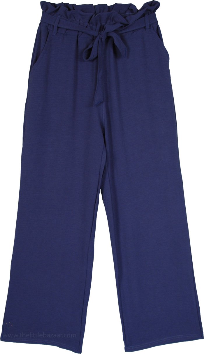 High Waist Twilight Paperbag Straight Trousers