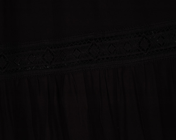 Obsidian Lace Tiered Cotton Maxi Skirt