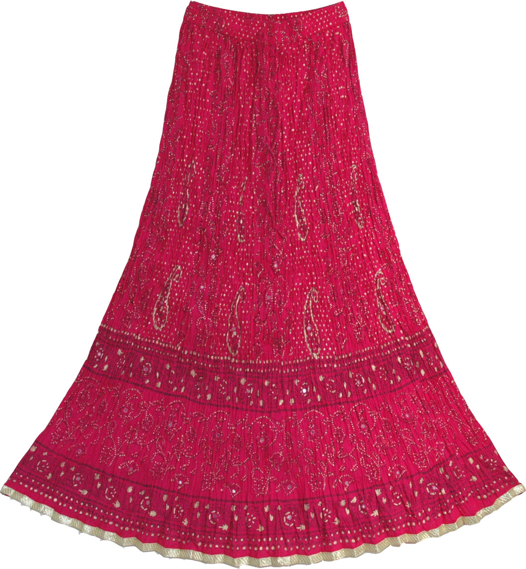 Ethnic Indian Crinkle Skirt 