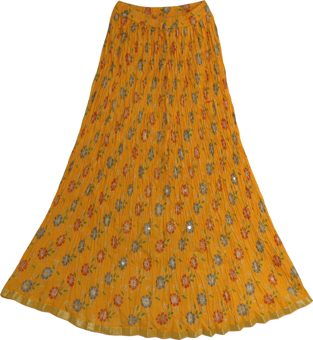Festive Crinkle Skirt in Buttercup