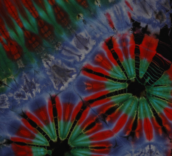 Fiery Spiral Tie Dye Stretchy Wide Leg Capri