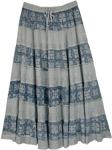 Blue Pigeon Tiered Rayon Womens Maxi Skirt