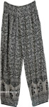 High Waist Loose Fit Gypsy Pants with Elephant Print