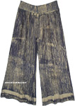 Green and Beige Wide Leg Hippie Pants