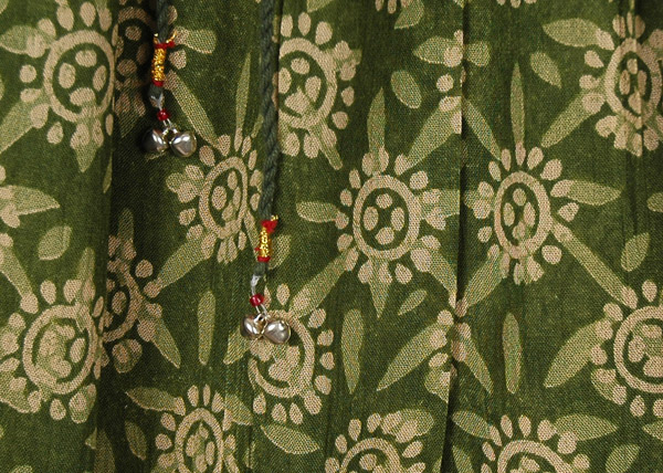 Leaf Green Botanical Long Skirt with Intricate Tree Design