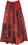 Tipsy Teal Paisley Print Long Cotton Skirt for Summer