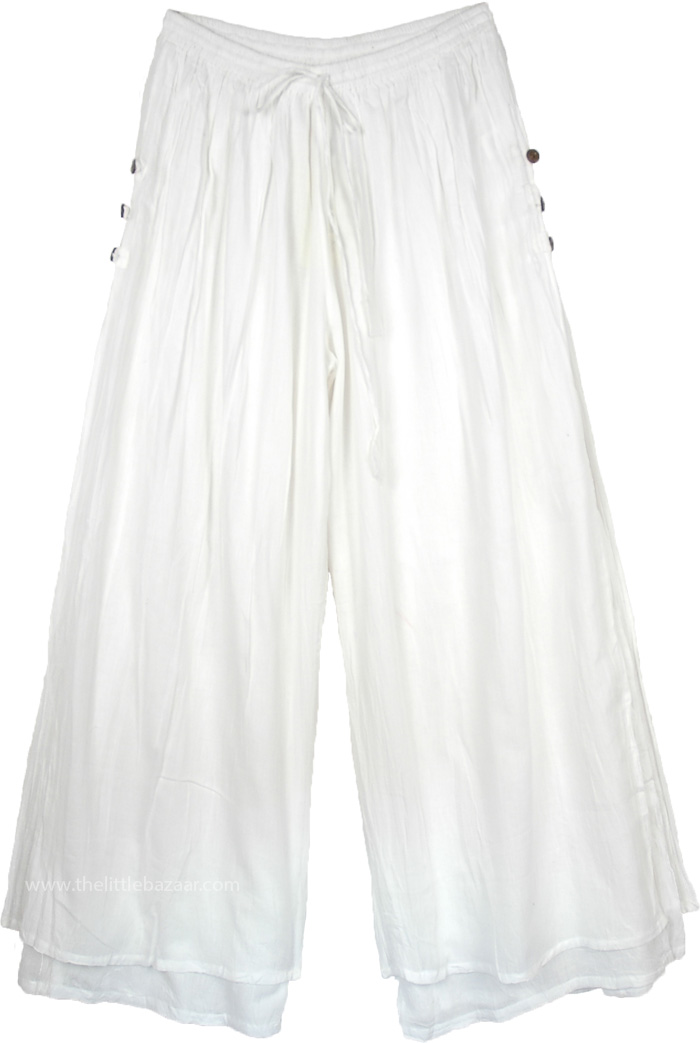 SHEIN Frenchy Elastic Waist Tiered Hem Palazzo Pants | SHEIN IN