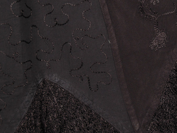 Myth Magic Black Handkerchief Hem Long Skirt with Lace