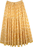Chic Boho Skirt in Pale Yellow and White in a Floral Print [6058]