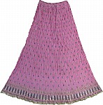 Pink  Crinkle Long Skirt 