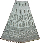 White Crinkle Summer Long Skirt