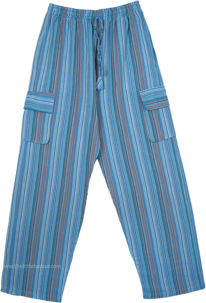 Mason Slim-Fit Striped Pants Blue – BRABION