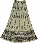 Light Brown Crinkle Summer Long Skirt