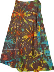 Colorful Gypsy Petite Skirt with Wrap Around Waist and Tie Dye [6120]