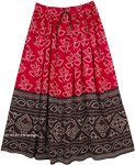 Long Rayon Skirt with Printed Bandhini Rajasthan Print [6152]