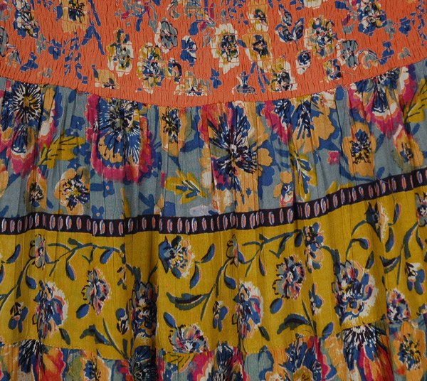 Free-Spirited Tiered Floral Print Boho Skirt