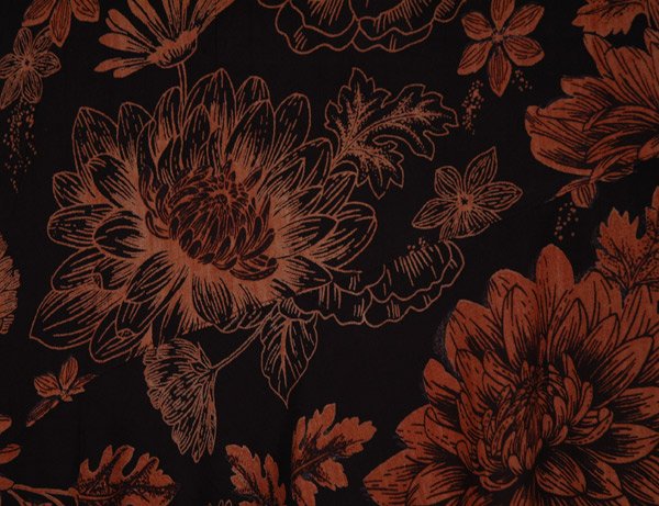 Effortless Boho Rust Floral Print Long Skirt