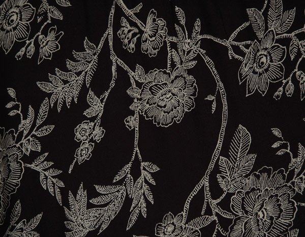 Vintage Chic Black Floral Draped Maxi Skirt