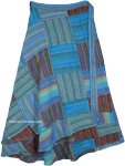Plus Size Long Wrap Skirt in Sky Blue Hues All Season [6201]