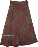 XXL Plus Size Patchwork Rust Brown Wrap Around Skirt [6207]