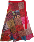 Wrap Around Skirt in Patchwork Plus Women Size Cotton [6211]