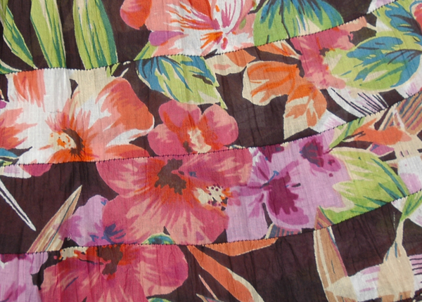 Tiered Skirt Flower Print Hawaiian Casual Long Cotton Skirt
