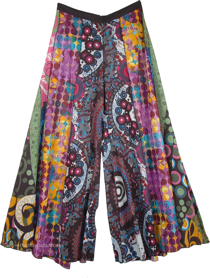 Boho Festival Hippie Colorful Wide Legs Pants
