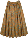 Raw Sienna Earth Tone Summer Cotton Maxi Long Skirt