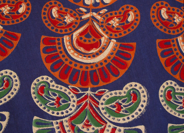 Fiji Blue Ethnic Block Print Wrap Skirt in Cotton