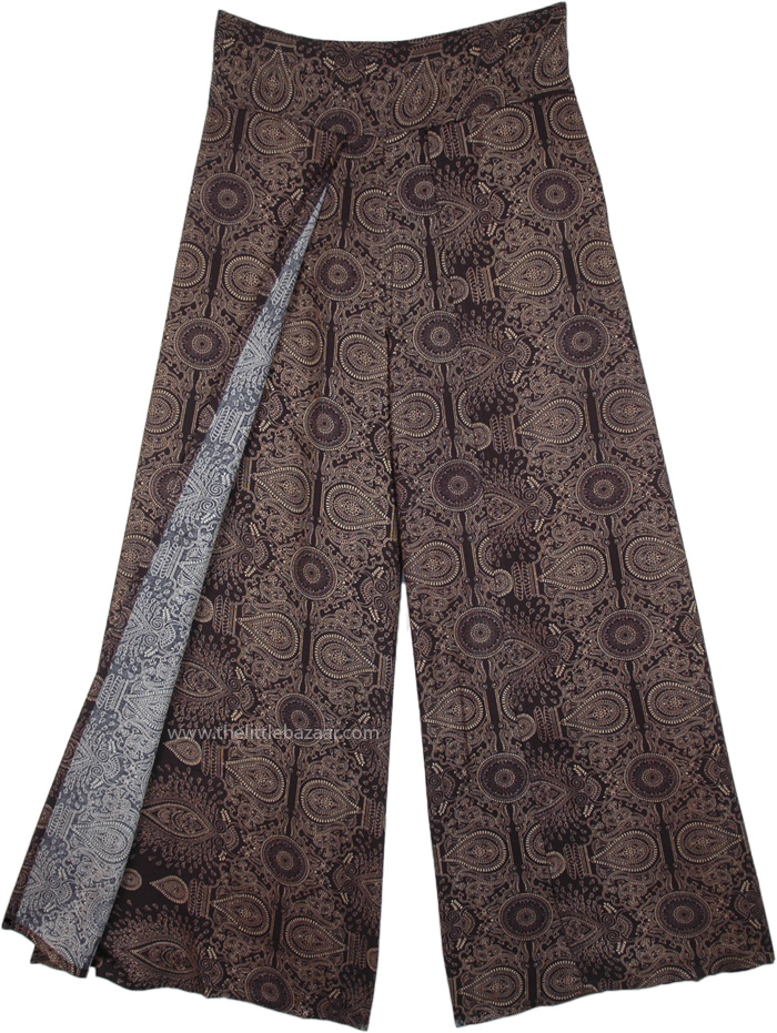 Mandala Print High Slit Flowy Hippie Festival Pants