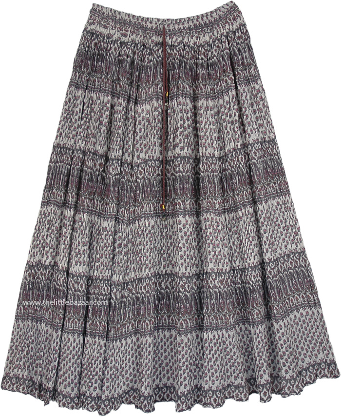 indo Bohemian Printed Cotton Long Skirt