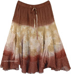 Barn Dance Western Skirt in Rayon Mid Length Skirt