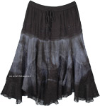 Classy Black Mid Length Western Skirt with Embroidery