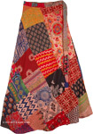 Haiti Colorful Hippie Cotton Patchwork Wrap Around Skirt