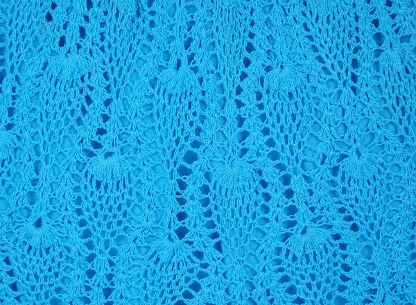 Full Cotton Crochet Skirt in Seagull Blue Mid Length