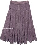 Dusty Lavender Mid Length Crochet Skirt [6321]