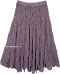 Empress Lavender Hippie Full Crochet Skirt Cotton