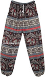 Bohemian Hippie Festive Elephant Print Harem Pants