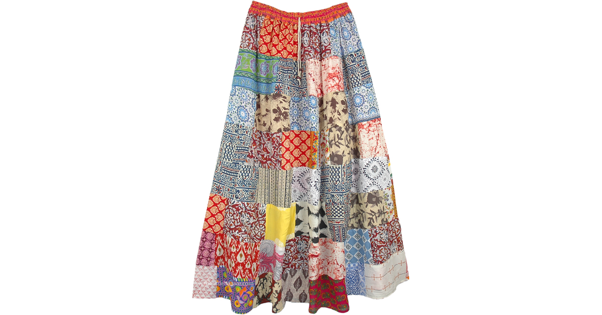 cotton maxi skirt quilt