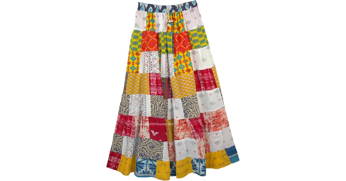 スカート MULTICOLOR COTTON SKIRT Skye Cotton Skirt — Multi Floral – La Garçonne