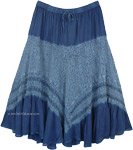 Denim Blue Maxi Skirt with Lacework Tiers [6405]