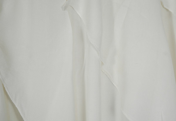 Ivory Curved Tier Skirt Asymmetrical Hem