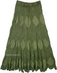 Cool Boho Crochet Skirt in Military Green [6413]