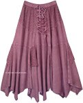 English Lavender Handkerchief Hem Western Long Skirt [6415]