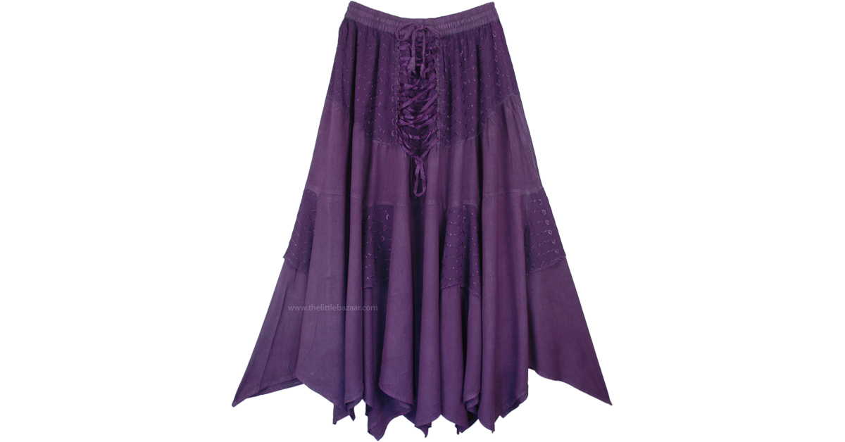 Jupe Mi-longue Tissée Romeo & Juliet Couture - Couleur Violet-charbon - Taille L - Neuf Avec étiquettes