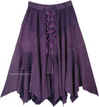 Medieval Mid Length Scottish Skirt Corset Style Waist Handkerchief Hem [6427]