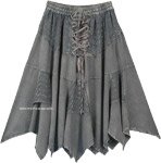 Medieval Mid Length Scottish Skirt Corset Style Waist Handkerchief Hem [6429]